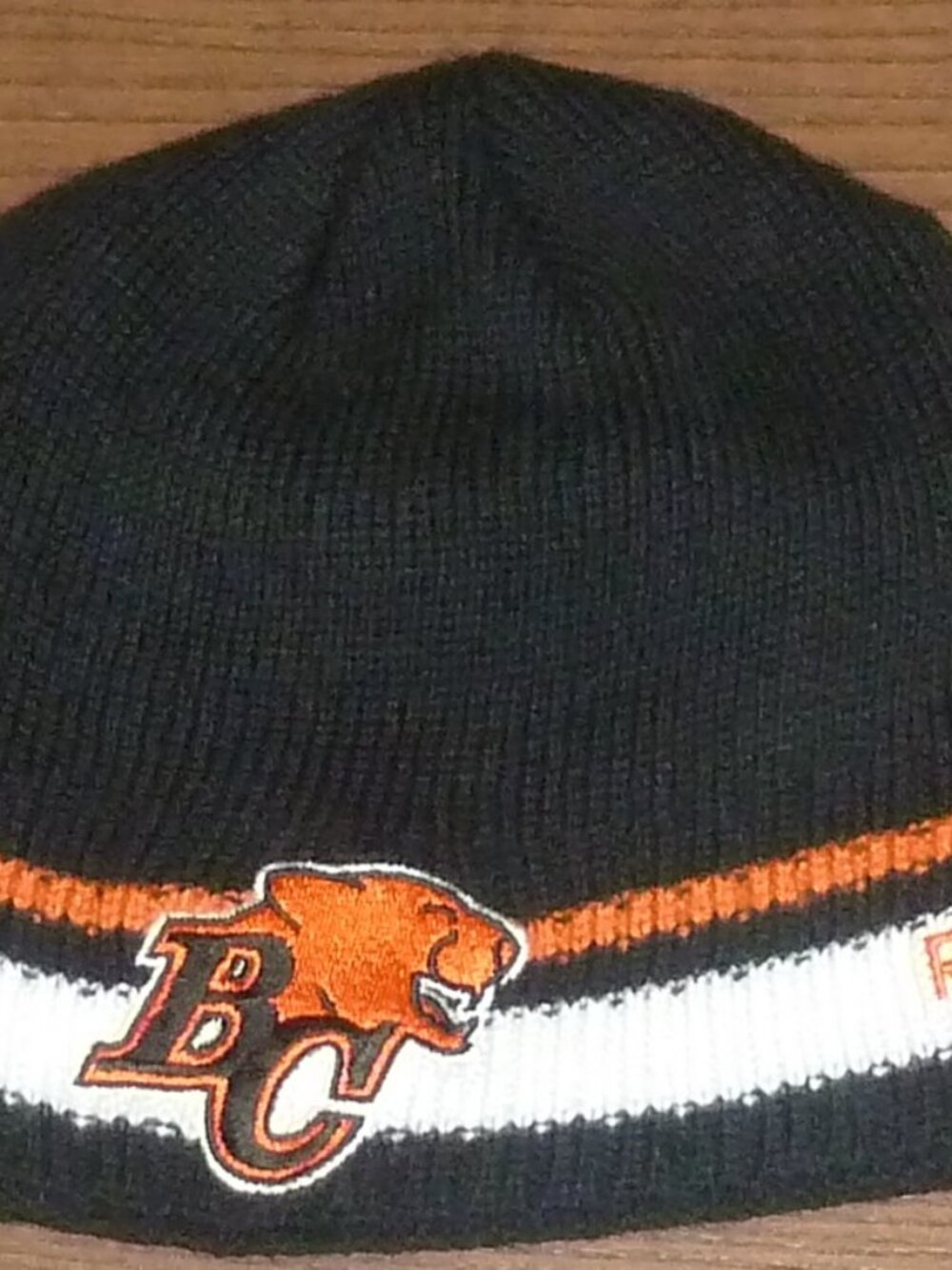 BC LIONS BEANIE CFL Toque Winter Hat Reebok Black Knit Vintage
